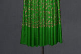 embroidered pashmina green jali shawl 40X80 inch