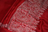 Pashmina Hand maroon embroidered shawl 40"x80"