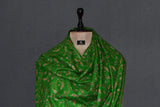embroidered pashmina green jali shawl 40X80 inch