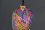 Pashmina check stole handwoven 28x80 inch