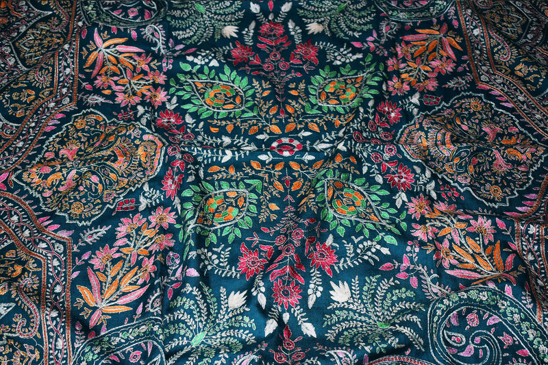 Pashmina hand embroidered shawl 40x80 inch