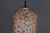 Pashmina handmade hand embroidered off white shawl