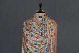 Pashmina handmade hand embroidered off white shawl