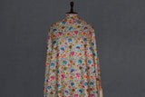 Pashmina handmade hand embroidered off white shawl