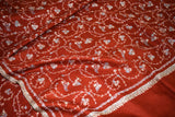 Pashmina Hand embroidered rust jall shawl 40"x80"
