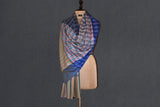 Pashmina check stole handwoven 28x80 inch