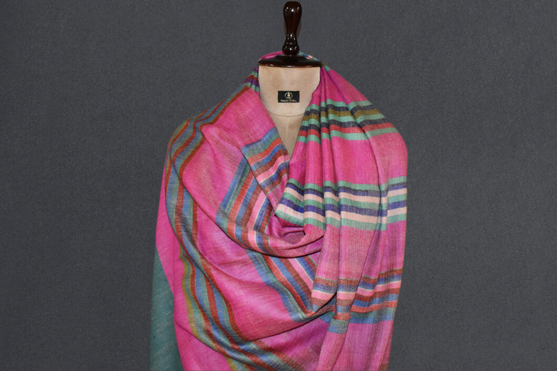 Handwoven pashmina check shawl 40x80 inch