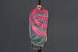 Handwoven pashmina check shawl 40x80 inch