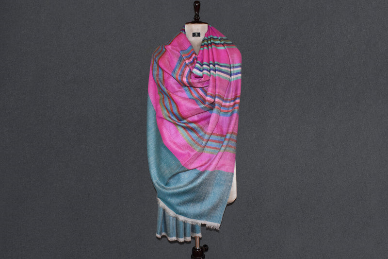 Handwoven pashmina check shawl 40x80 inch