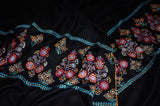 GI tagged Pashmina hand embroidered black shawl 40X80 inch