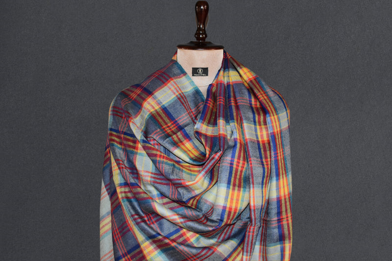 Handwoven pashmina check shawl 40x80 inch