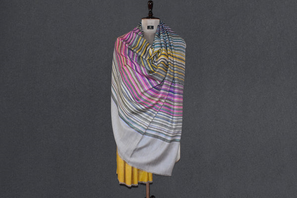 Handwoven pashmina check shawl 40x80 inch