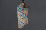 Handwoven pashmina check shawl 40x80 inch