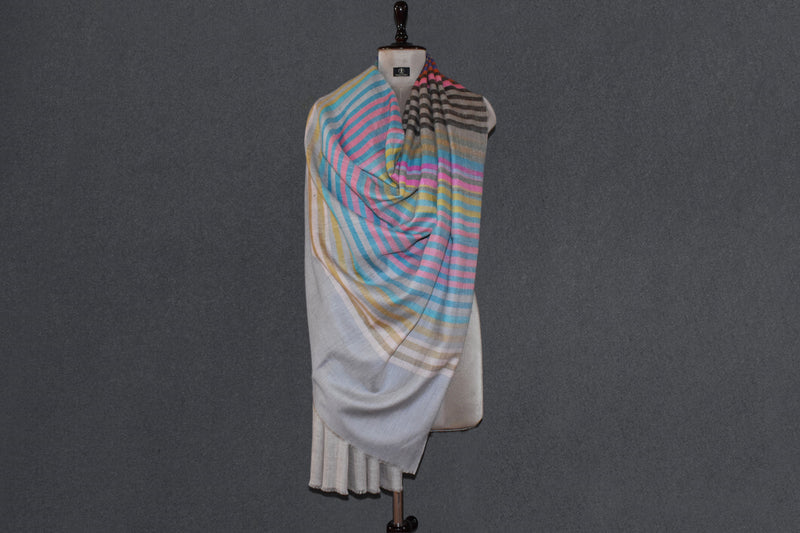 Handwoven pashmina check shawl 40x80 inch