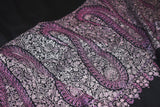 Pashmina Hand embroidered paldar black shawl 40"x80"