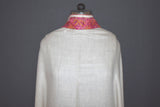 Pashmina Hand embroidered paldar white shawl 40"x80"