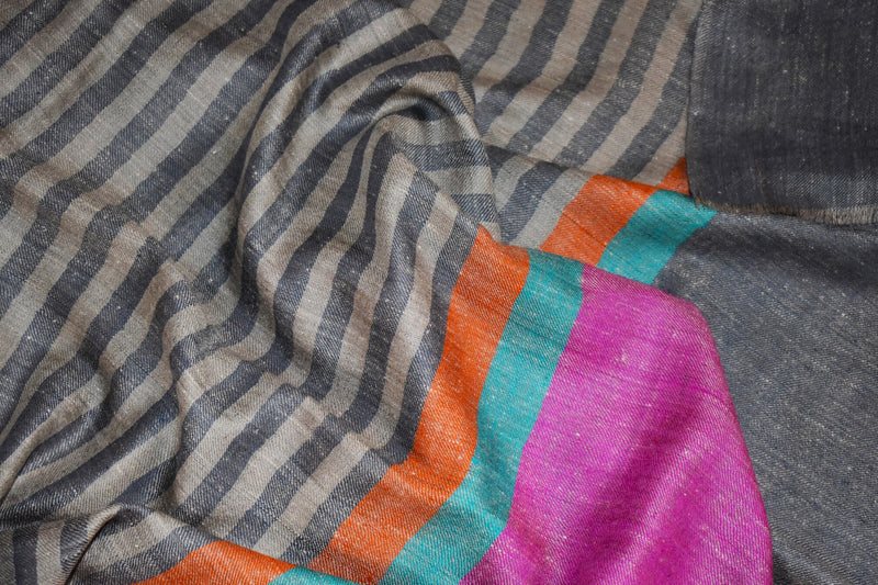 Handwoven pashmina check shawl 40x80 inch