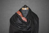 Pashmina Hand embroidered black shawl 40"x80"