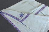 cashmere embroidered fine wool stole 28x80 inch