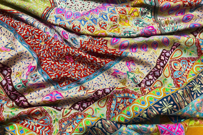 Pashmina kalamkari hanmade shawl 45x85 inch mehrab