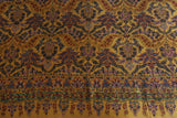 Pashmina kalamkari hand Embroidered shawl mustard 45x90 inch