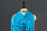 Hand embroidered pashmina shawl 40X80 inch ferozi