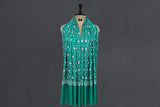 Pashmina embroidered green stole 28x80 inch