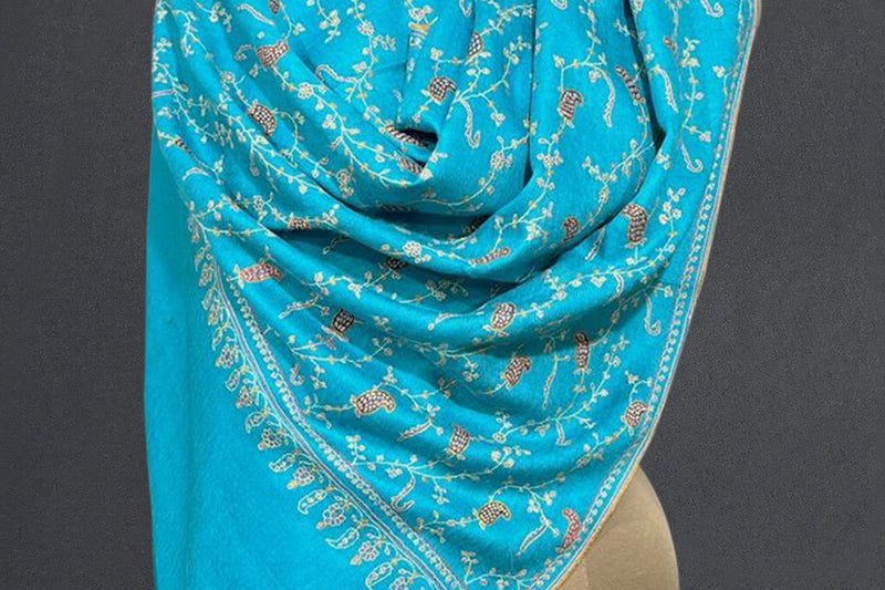 Pashmina embroidered stole 28x80 inch