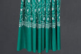 Pashmina embroidered green stole 28x80 inch