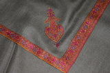 Pashmina hand embroidered beige shawl 40X80 inch
