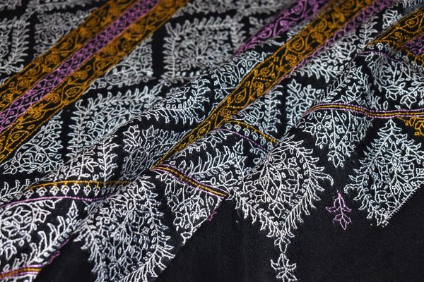 Hand embroidered pashmina jammawar shawl 40X80 inch