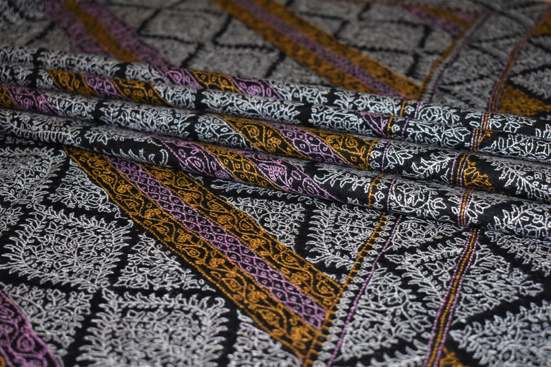 Hand embroidered pashmina jammawar shawl 40X80 inch