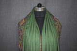 Hand embroidered pashmina shawl 40X80 inch  Green