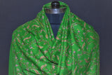 embroidered pashmina green jali shawl 40X80 inch