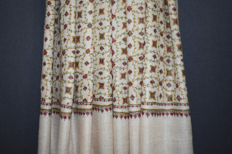 Pashmina embroidered dual stole 28x80 inch