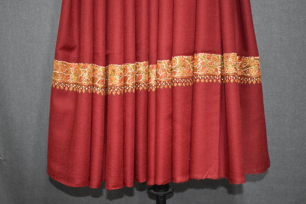 Fine wool Embroidered shawl maroon 40x80 inch