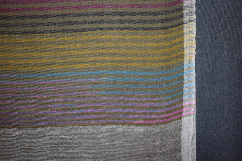 Pashmina stole check handwoven 28X80 inch