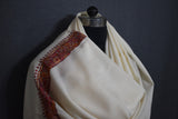 Fine wool Embroidered shawl white 40x80 inch
