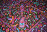 embroidered pashmina black jamma shawl 40X80 inch