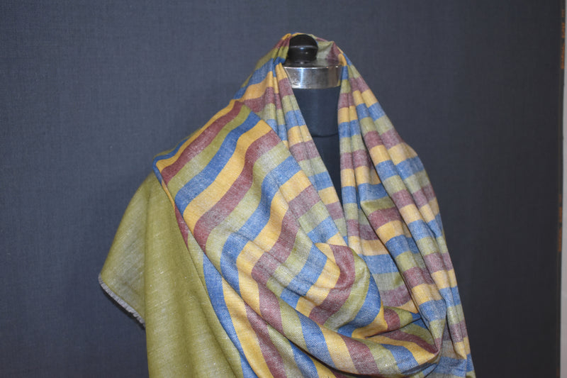 Hand woven pashmina check shawl 40x80 inch