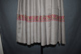 Embroidered shawl fine wool beige 40x80 inch