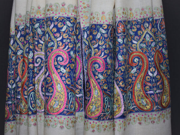 Hand embroidered pashmina shawl 40X80 inch paldar