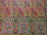 Embroidered pashmina white jamma gul shawl 40X80 inch